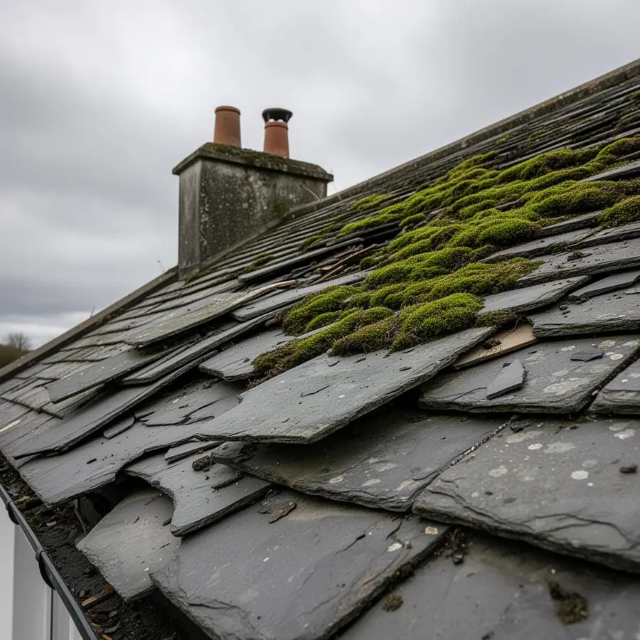 Full re-roof — before